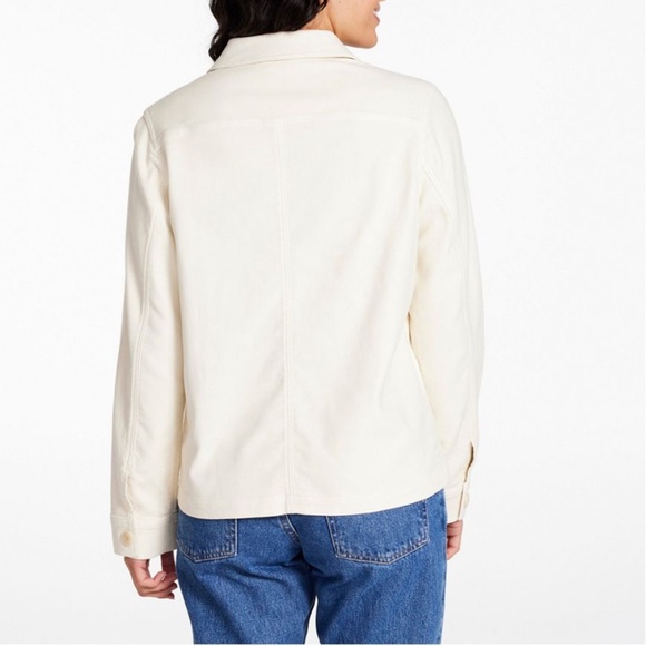 NWT LL Bean Stretch Barn Jacket Women’s XL Sailcloth Cream Chore Coat Chic Fall - Picture 2 of 10